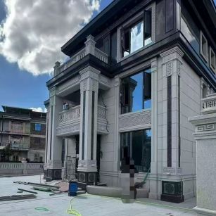 北京 别墅干挂，芝麻白与芝麻黑完美配合