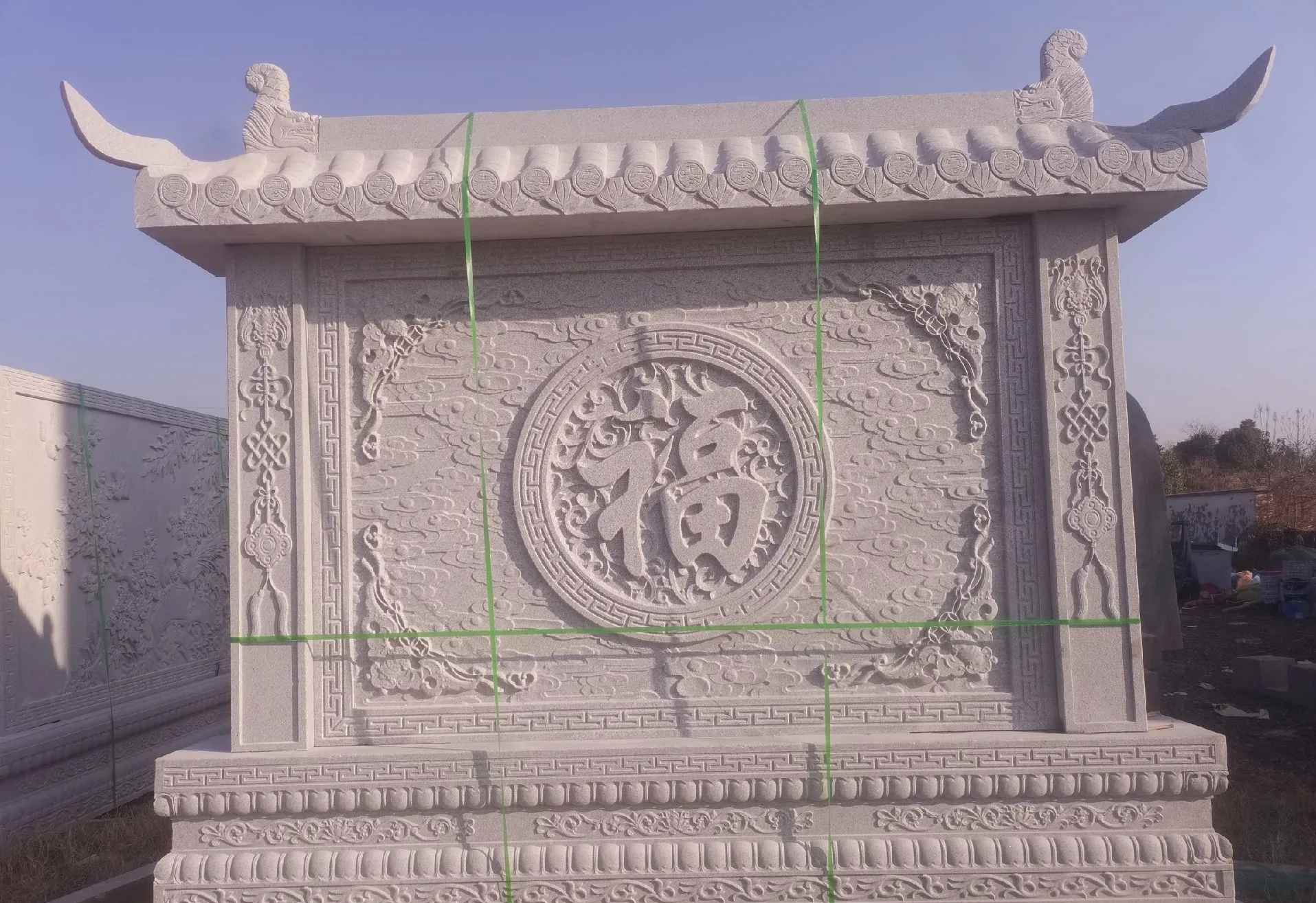 北京 芝麻白花岗岩屏风，照壁，影壁