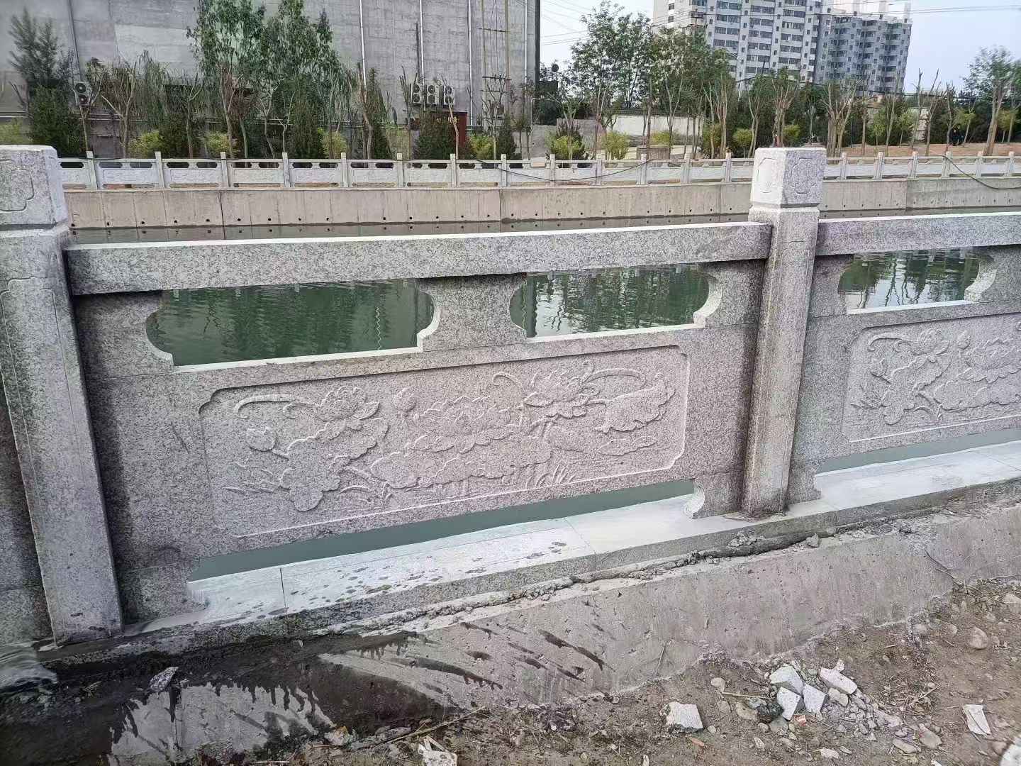 北京 芙蓉白大花桥梁、河道，石材栏杆、围栏、护栏