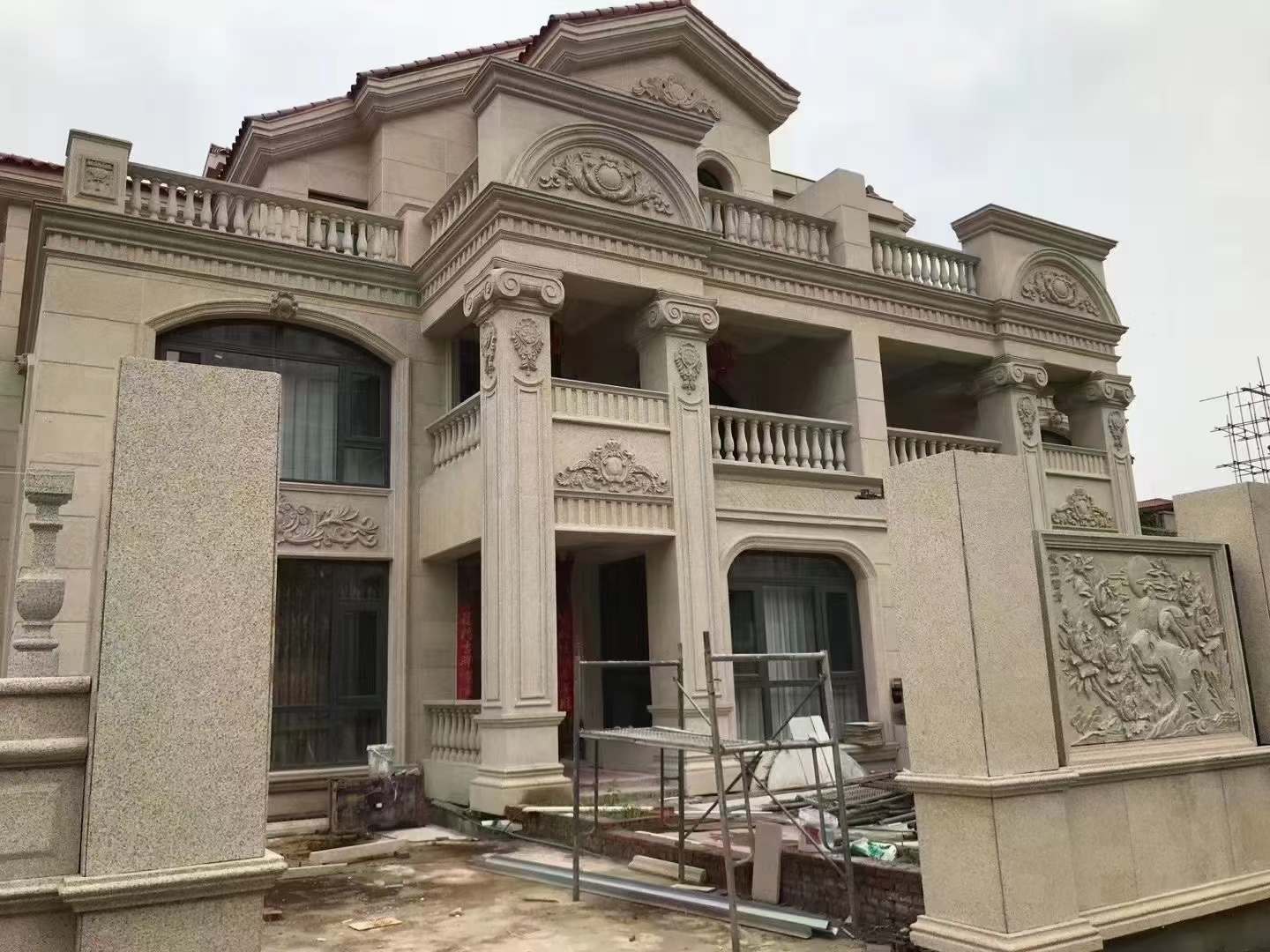 北京黄金麻别墅外墙安装效果